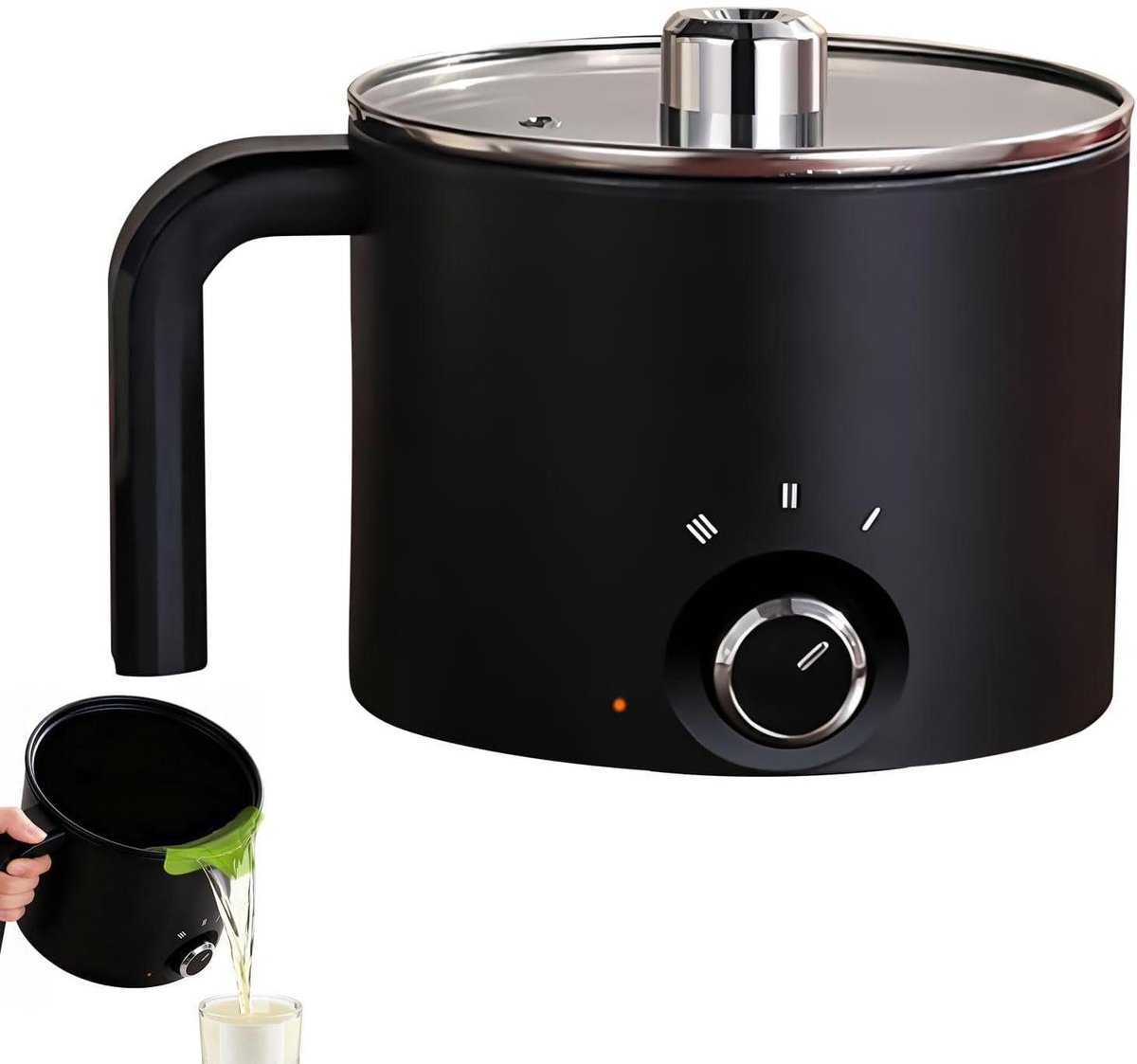 Wax Smeltpan - Hittebestendige Pot - Kaarsen Maken - Antiaanbaklaag - 1.5 Liter - Zwart