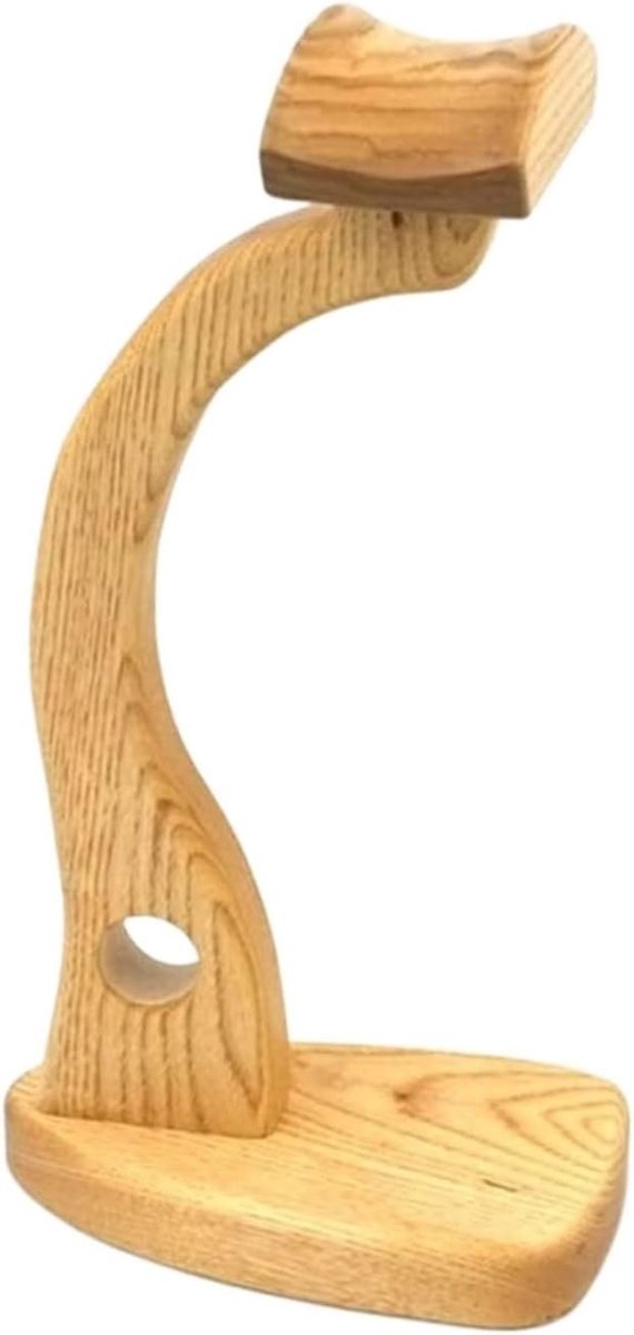 Houten displaybeugel - Oortelefoonhouder - Bureau organiseren - Ruimtebesparend ontwerp - 32 cm hoog - Houtkleur