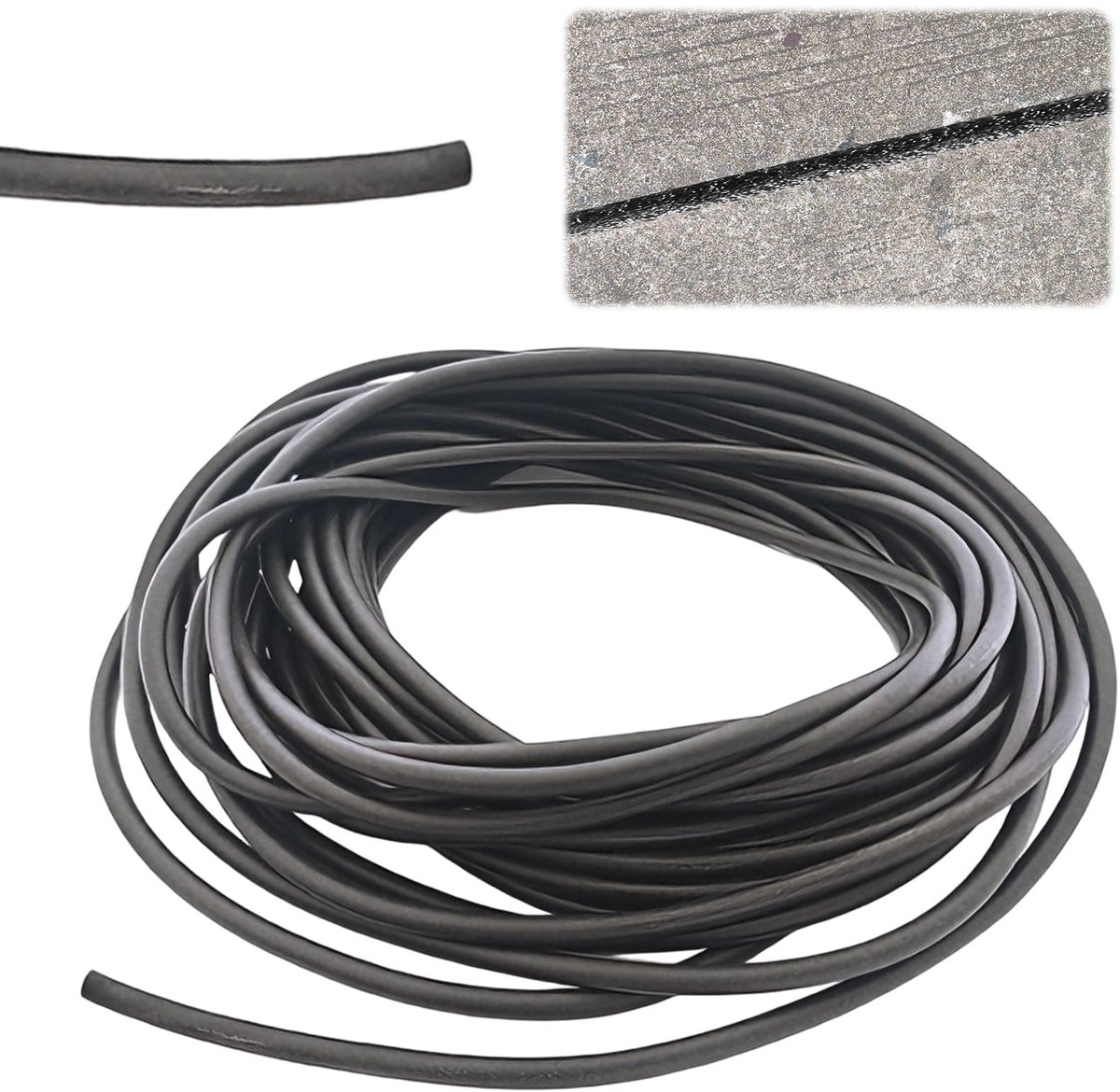 Dailygoods- Voegenafdichtsnoer 6 mm × 10 m - Ronde Afdichtstrip - Duurzaam Elastisch - Drukstabiel - Voor Ramen en Deuren - Vermindert Verbruik Afdichtmiddel