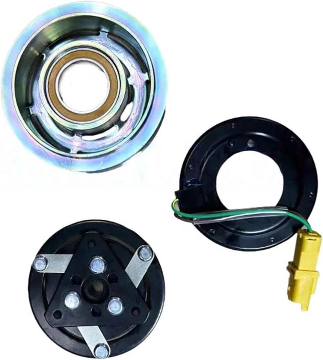 Airco Compressor Poelie - Koppelingsmontage - Auto Onderhoud - Roestbestendige Coating - 7PK - Zilverkleurig