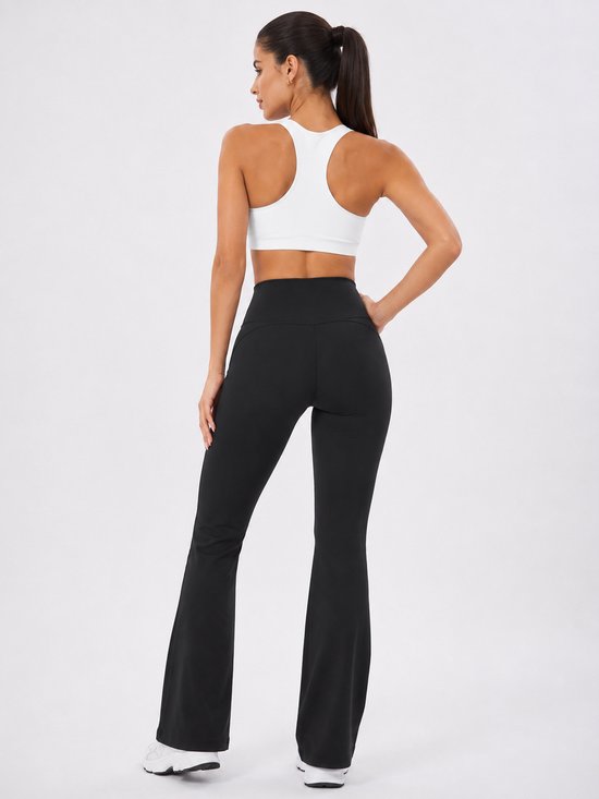 SparkNine Serenaflare dames legging - flare pants - met zakken - S - zwart - hoge taille - stijlvol - elastisch van Merkloos — afbeelding 5