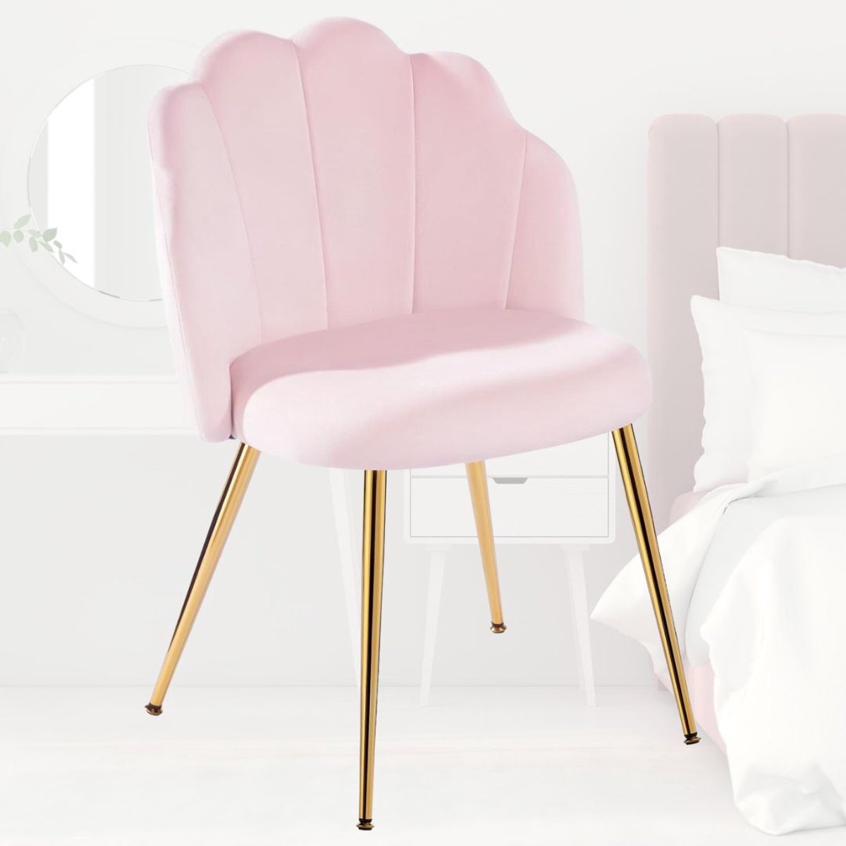 CRLYN® Make up Stoel - Kaptafel Kruk - Visagie - Roze
