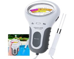 Dubbelfunctie waterkwaliteitsmeter - pH-meter - 2-in-1 Zwembadtester - Watertester Geschikt Voor Zwembad & Spa - Waterkwaliteitsmeter - Elektronische pH en Chloormeter - Digitale Watertester pH & Chloor