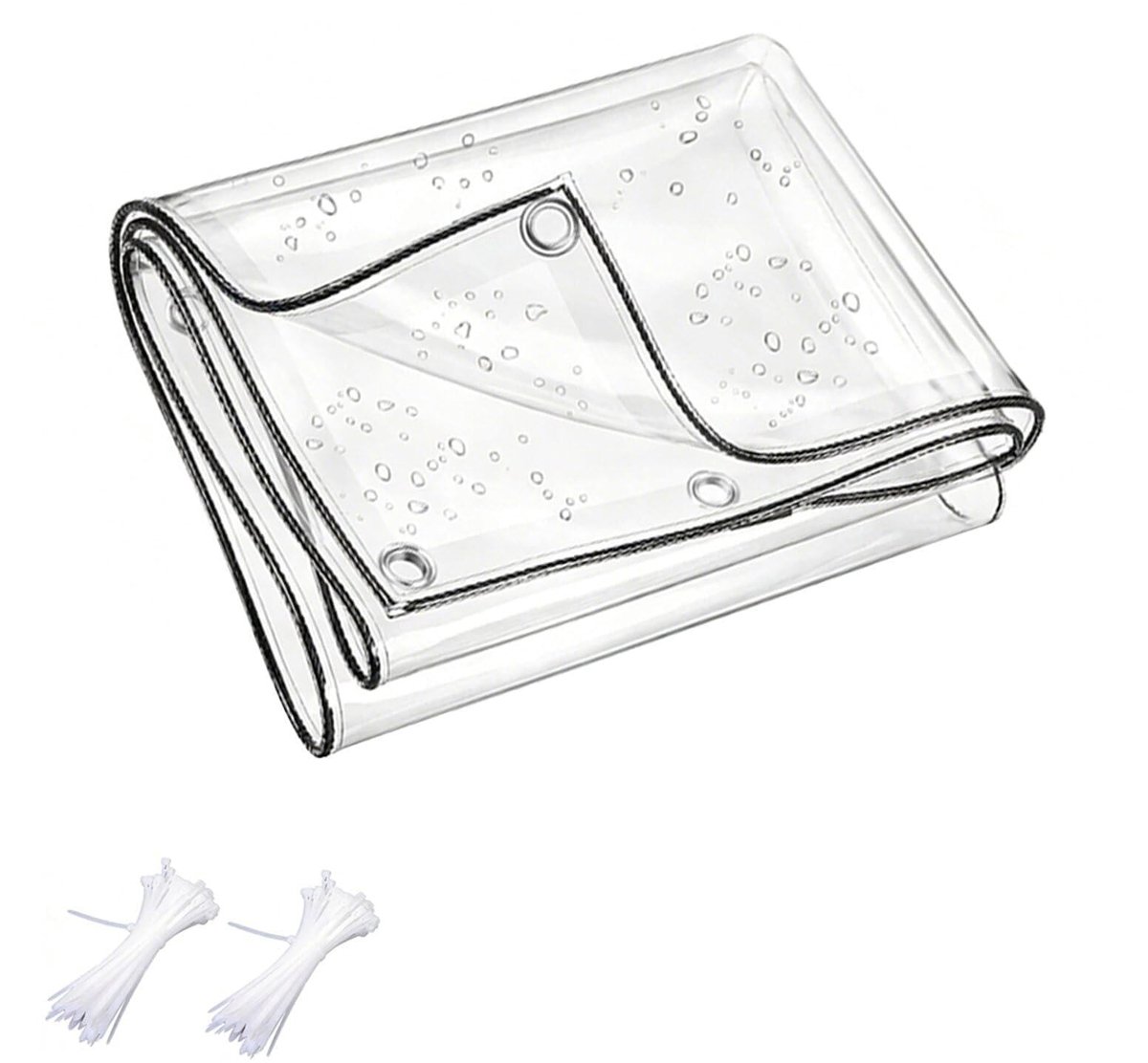 Dailygoods- Zeildoek Waterdicht - Transparant PVC-zeil - Scheurbestendig - Afdekzeil voor Tuin - Broeikas Dekzeil - Maat 2 x 3 m
