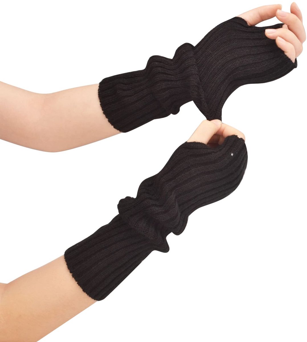 Dailygoods - Dames Armwarmers met Duimgat - Gebreide Vingerloze Handschoenen voor de Winter