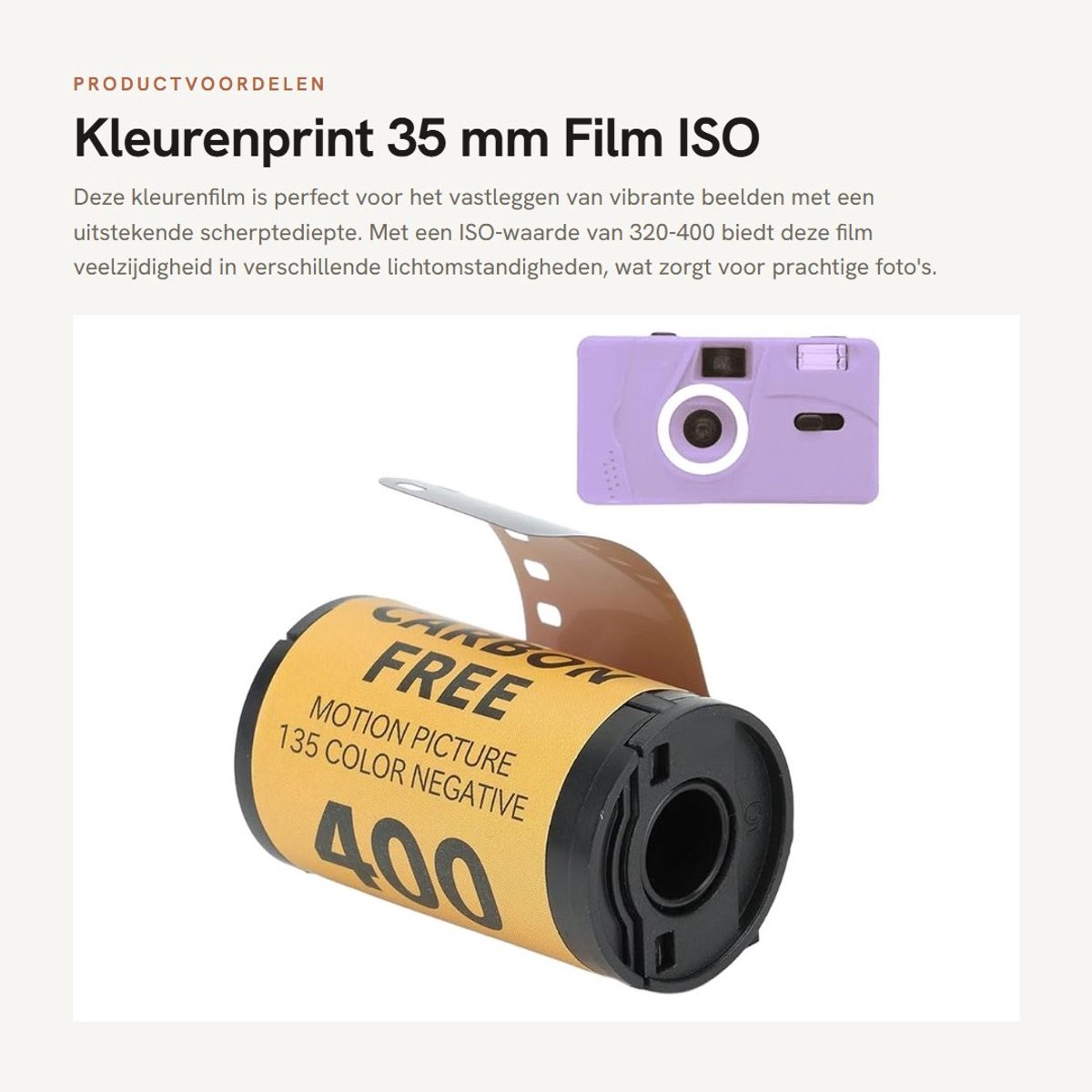 Dailygoods- Kleurenfilm ISO 320-400 - Filmrolletje 35 mm - Camera Kleurenfilm - Fotorol - Geschikt voor 135 camera's - Inclusief opbergkoffer - Filmrol