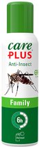 Care Plus Anti-Insect Family 6h aerosol met groene dop, met afbeelding van een mug.