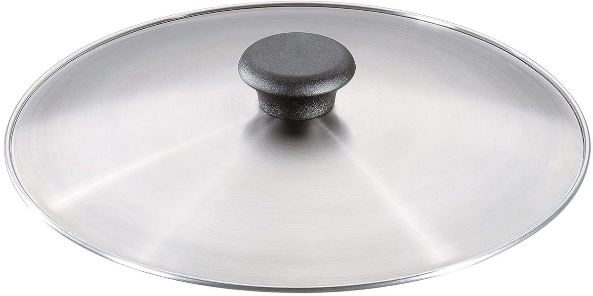 Pannenkoeken deksel - Omkeerbaar deksel - Pannenkoeken bakken - Roestvrij staal - 30 cm - Zilverkleurig