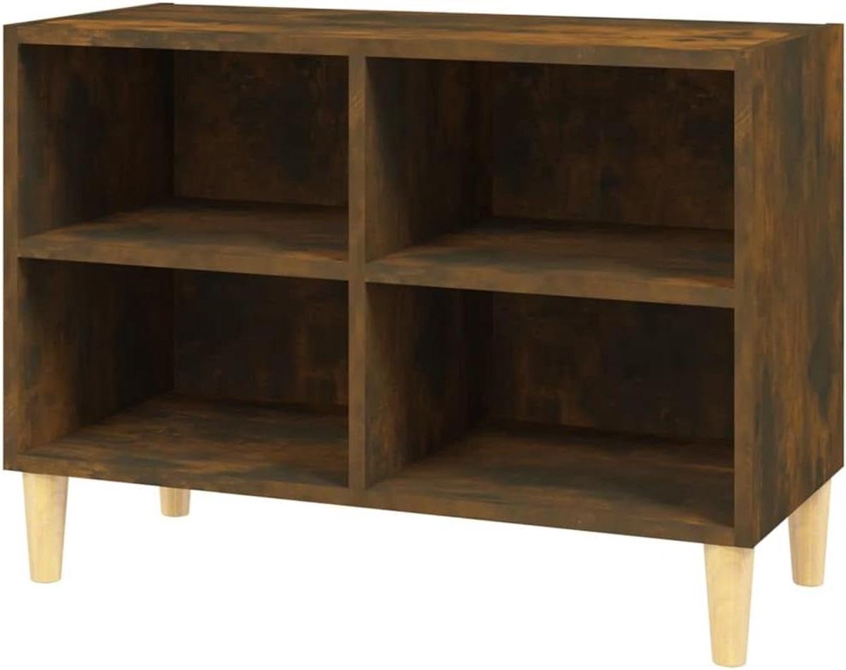 TV meubel - Dressoir laag - Media opslag - 4 vakken - 69.5 cm breed - Gerookt eiken
