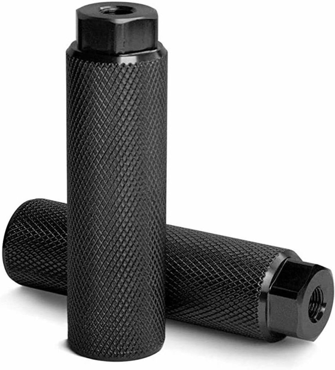 Voetpedalen Fiets - Passagierssteunen - Extra Voetsteun - Antislip Aluminium - 100mm Lengte - Zwart