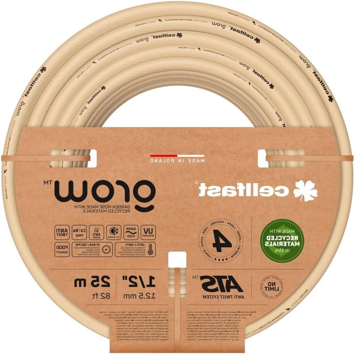 Tuinslang - Flexibele slang - Tuin bewateren - UV- en algenbestendig - 1/2 inch 25m - Beige