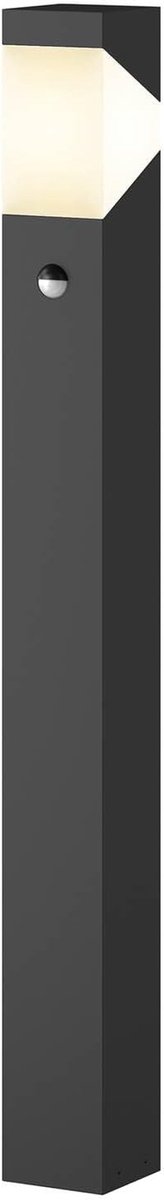 Moderne Buitenlamp met Bewegingssensor voor Tuinpad en Oprit - Zwart Aluminium