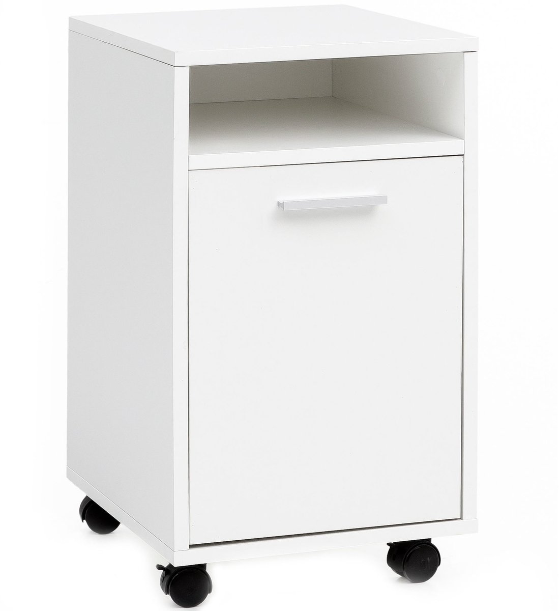 rolcontainer WL5.928 wit 33x60x38cm ladekast kantoorcontainer | Bureaucontainer met deur en lade | Container zijcontainer kantoor met zwenkwielen | Kleine ladecontainer
