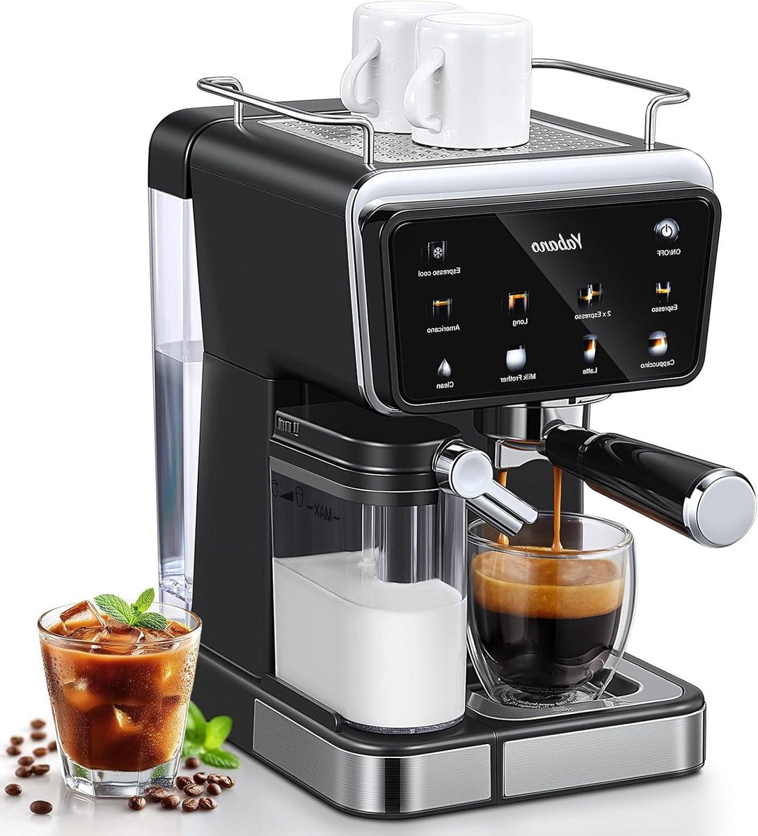 Espressomachine - Koffiezetapparaat - Thuis barista - Automatische melkopschuimer - 1.5 liter reservoir - Zwart