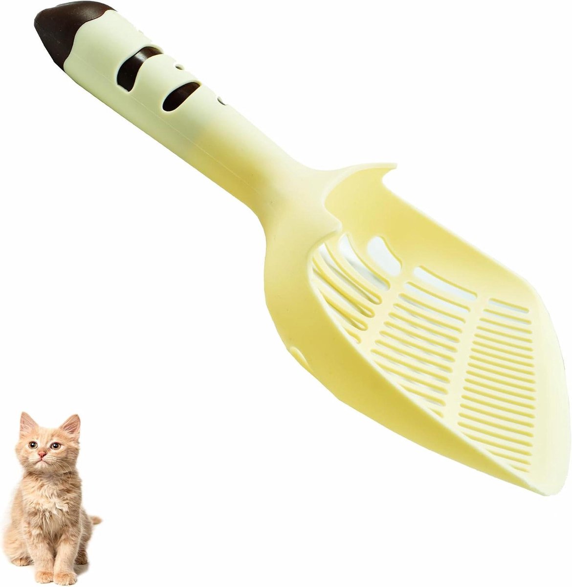 Kattenbak Schep - Schep Bak - Kattenbak Schoonmaken - Efficiënt Ontwerp - 28.4 cm - Bruin