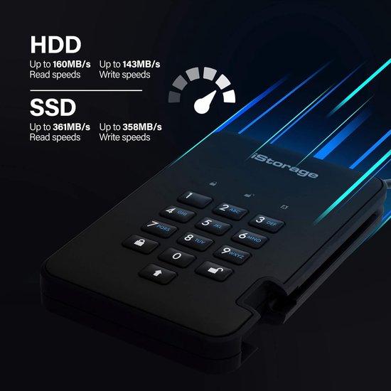 Externe Harde Schijf - Beveiligde Opslag - Digitale Assets Beschermen - Hardware Encryptie - 2 TB - Zwart — afbeelding 2