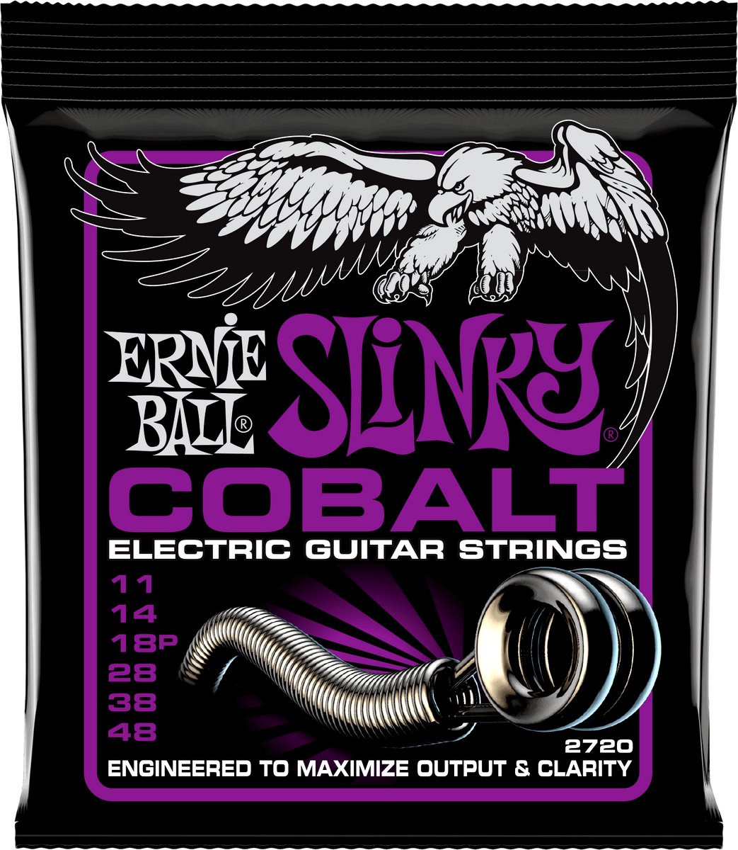 Ernie Ball Slinky Cobalt - Gitaarsnaren - Power Slinky - 11-48 - Elektrische Gitaar