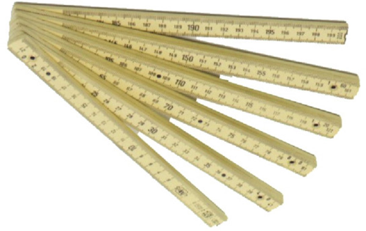 WL Vouwmeter 2m nylon/fiber wit
