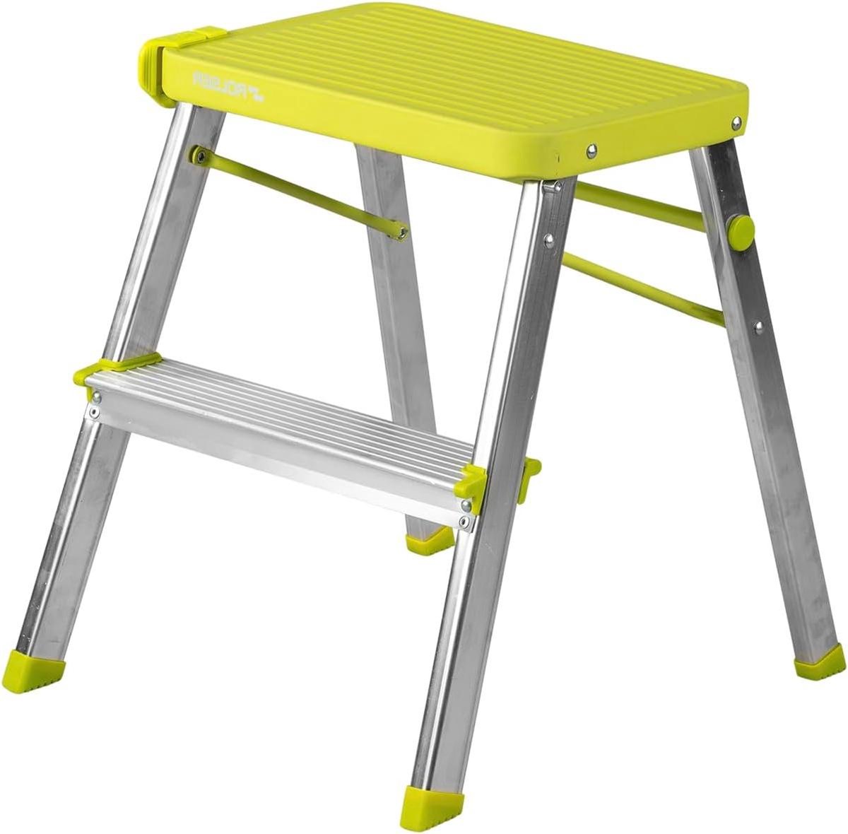Dubbele Vouwladder - Opstapladder - Klusjes Binnen - Lichtgewicht Aluminium - 47 cm - Groen
