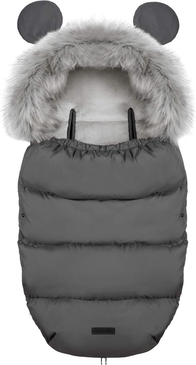 Baby Voetenzak - Wandelwagenzak - Warm Blijven - Waterdicht Ademend - 95 x 45 cm - Grijs — afbeelding 4