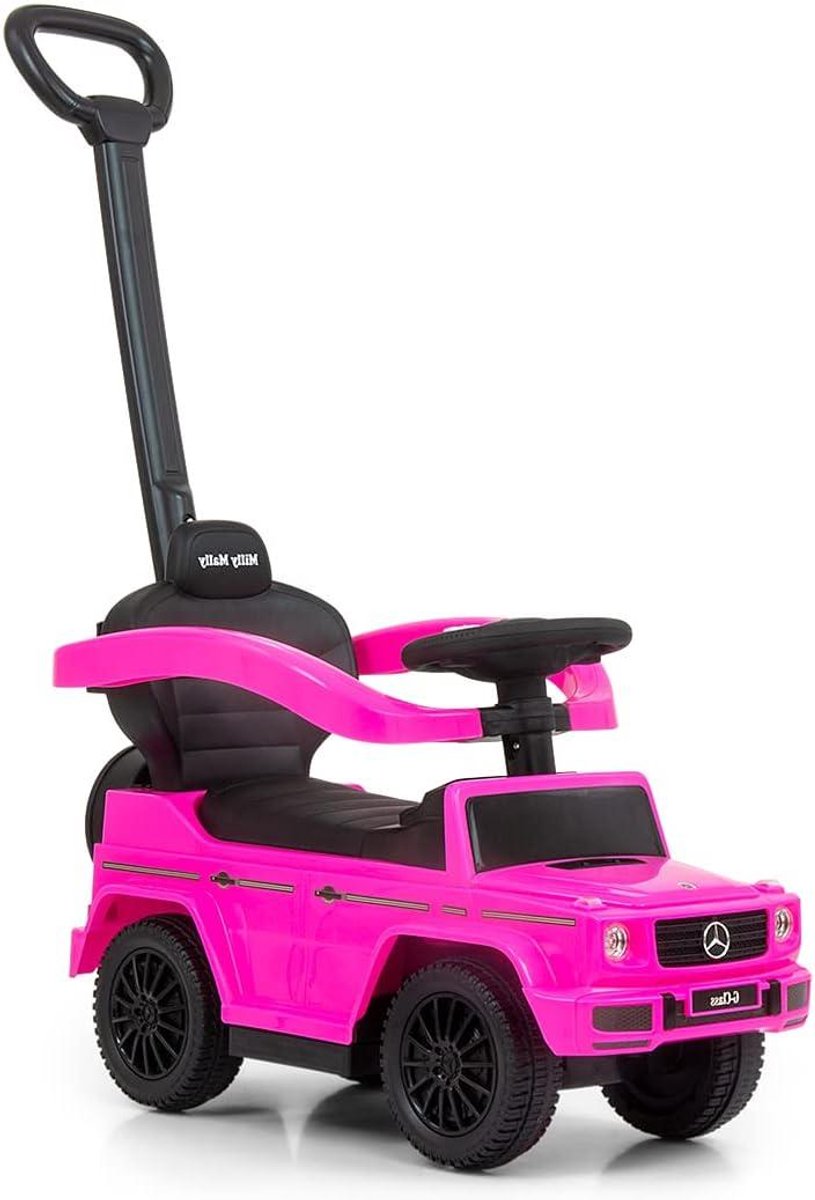 Loopauto Kinderen - Loopwagen - Buitenspelen - Afneembare Duwstang - 94 cm - Roze
