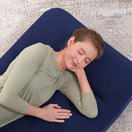 Luchtbed - Opblaasbaar Matras - Kamperen en Logeren - Compact en Draagbaar - 185 x 76 cm - Blauw — afbeelding 2
