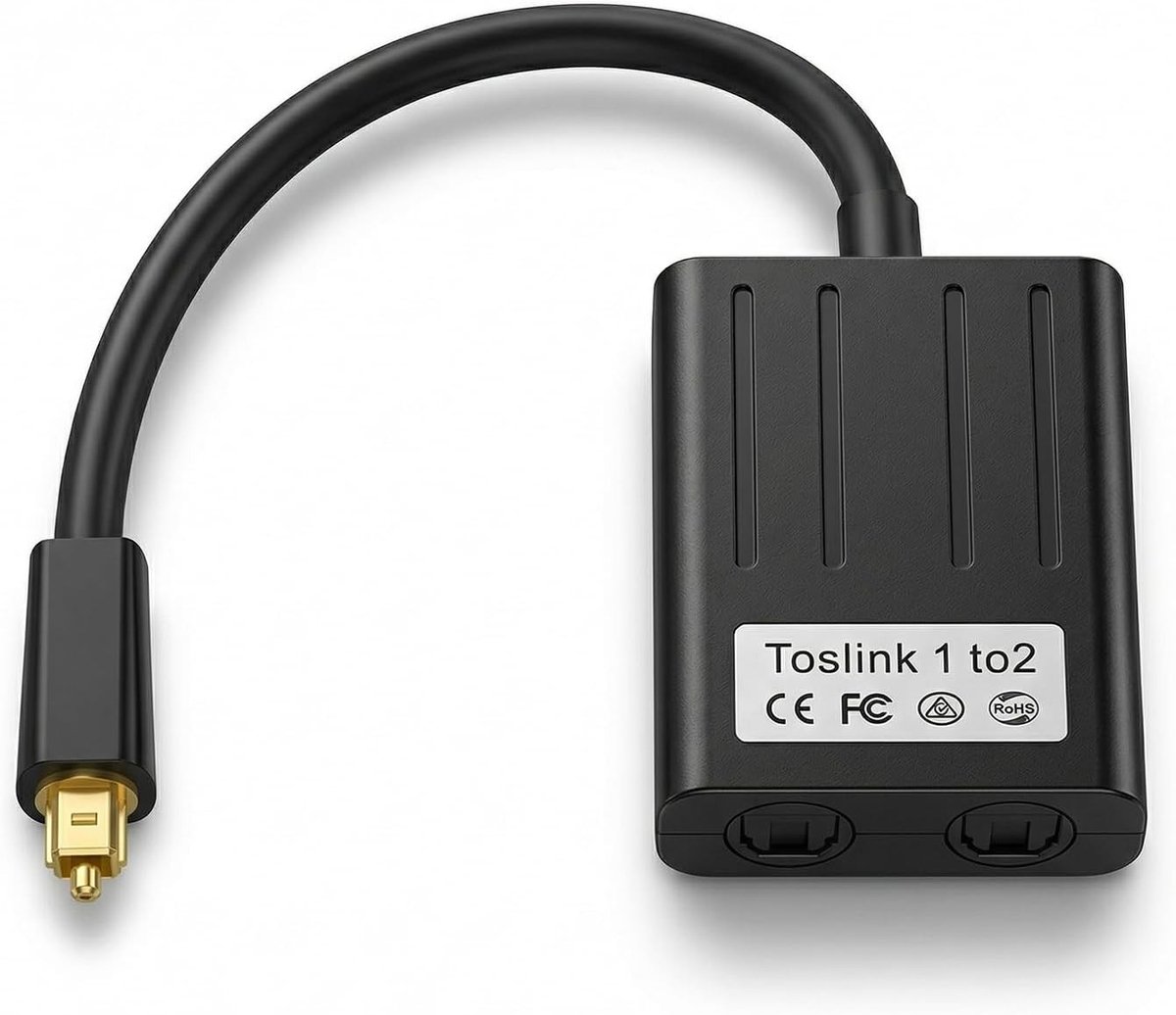 Optische audio splitter 1 in 2 uit voor SPDIF, geschikt voor tv, soundbar en blu-ray spelers met Toslink kabel adapter