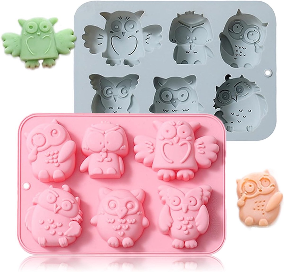 Siliconen Mallen met 6 Holtes voor Dieren, Flexibele Bakvormen voor Chocolade, Jelly en Mousse Desserts