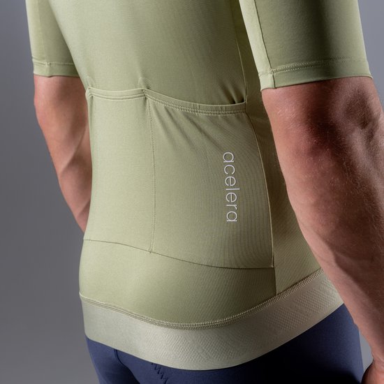 Acelera Essential Wielershirt - Fietsshirt Heren Korte Mouw - Wielrenshirt - Fietskleding - Pistache - Maat L van Acelera — afbeelding 4