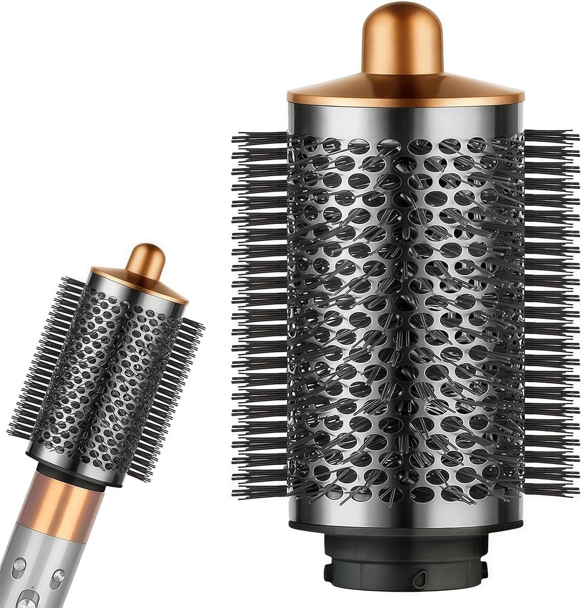 Verbeterde Grote Ronde Volume Borstel voor Volume en Styling van Fijn Haar, Goudkleurig Design