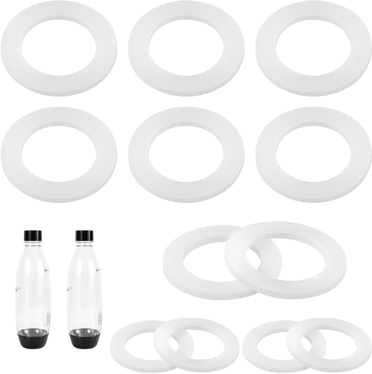 12 Stuks Silicone Dichtingen voor Soda Flessen, Vervangingen voor Plastic en PET Flessen, Waterdichte O-Ringen voor Optimale Sluiting
