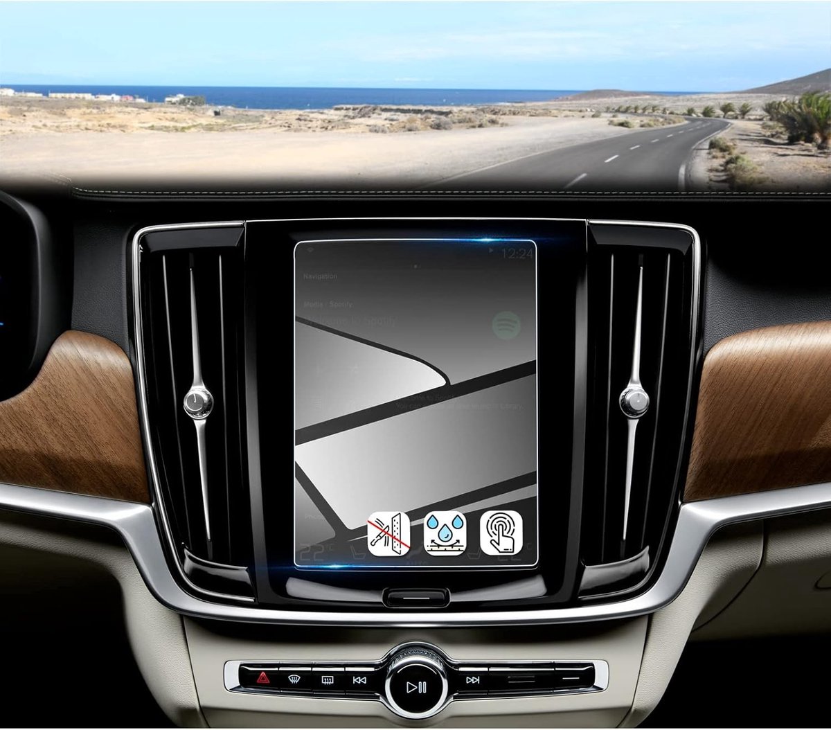 Navigatiescherm Beschermfolie voor XC40 XC60 XC90 V60 V90 S90 S60 C40 2017-2023, 9H Krasbestendige Beveiliging, Tempered Glass Schermbescherming (8.7 Inch)