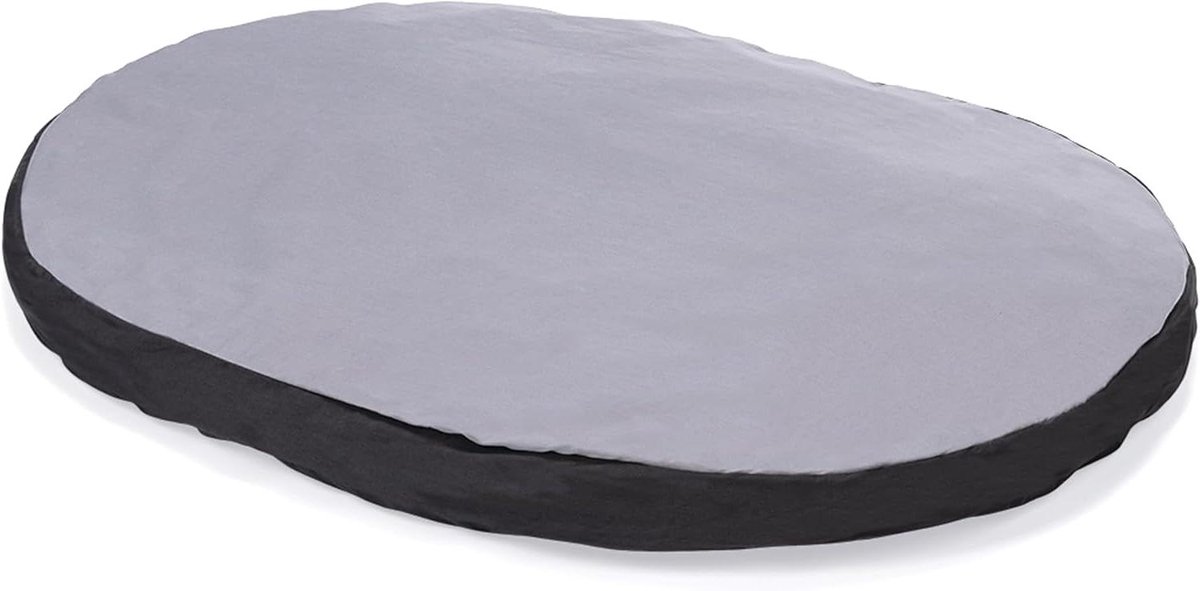 Huisdier kussen - Hondenmand ovaal - Comfortabel rusten - Afneembare hoes - 80 cm - Grijs zwart