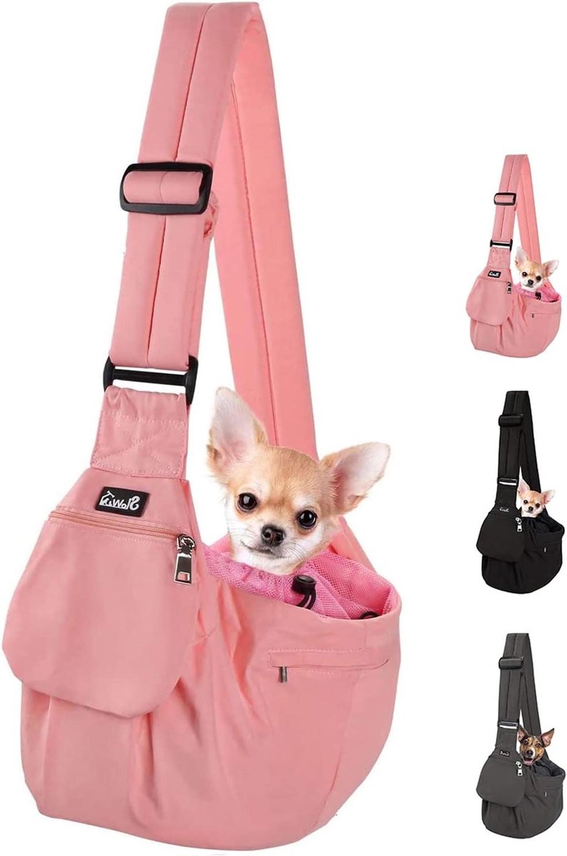 Draagzak Huisdier - Puppy Tas - Wandelen Buiten - Verstelbare Band - Tot 4kg - Roze