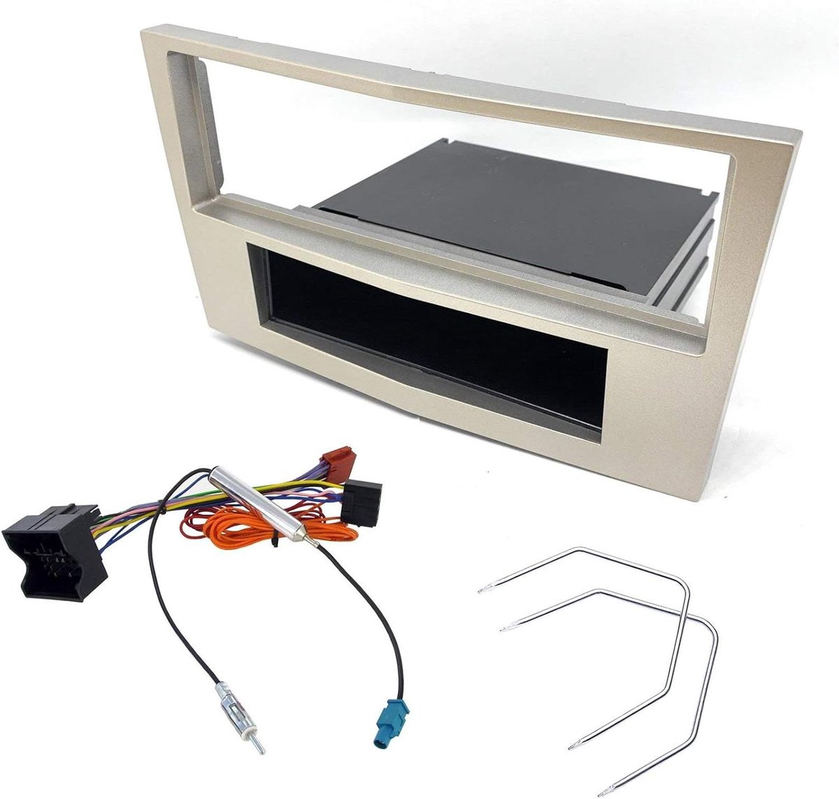 Radio Paneel Frame - Auto Radio Adapter - Auto Radio Vervangen - Complete Installatie Set - 1 DIN - Champagne