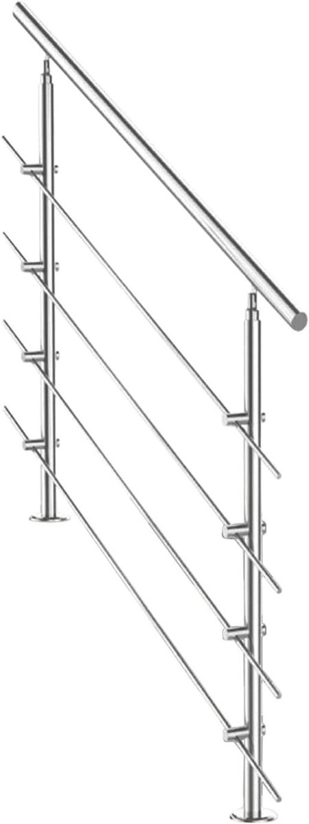 RVS Trapleuning - Balustrade Balkon - Veiligheid Vergroten - Verstelbare Hoek - 120 cm Lengte - Zilverkleurig