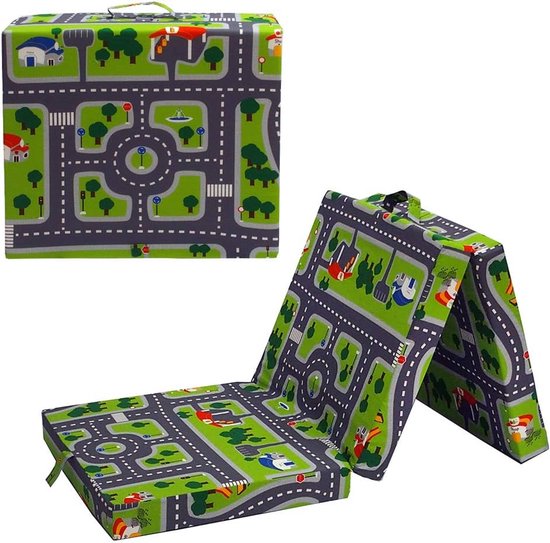 3-Delig Vouwmatras Logeerbed - Schuimmatras 190 x 70 cm Groen/Blauw — afbeelding 5