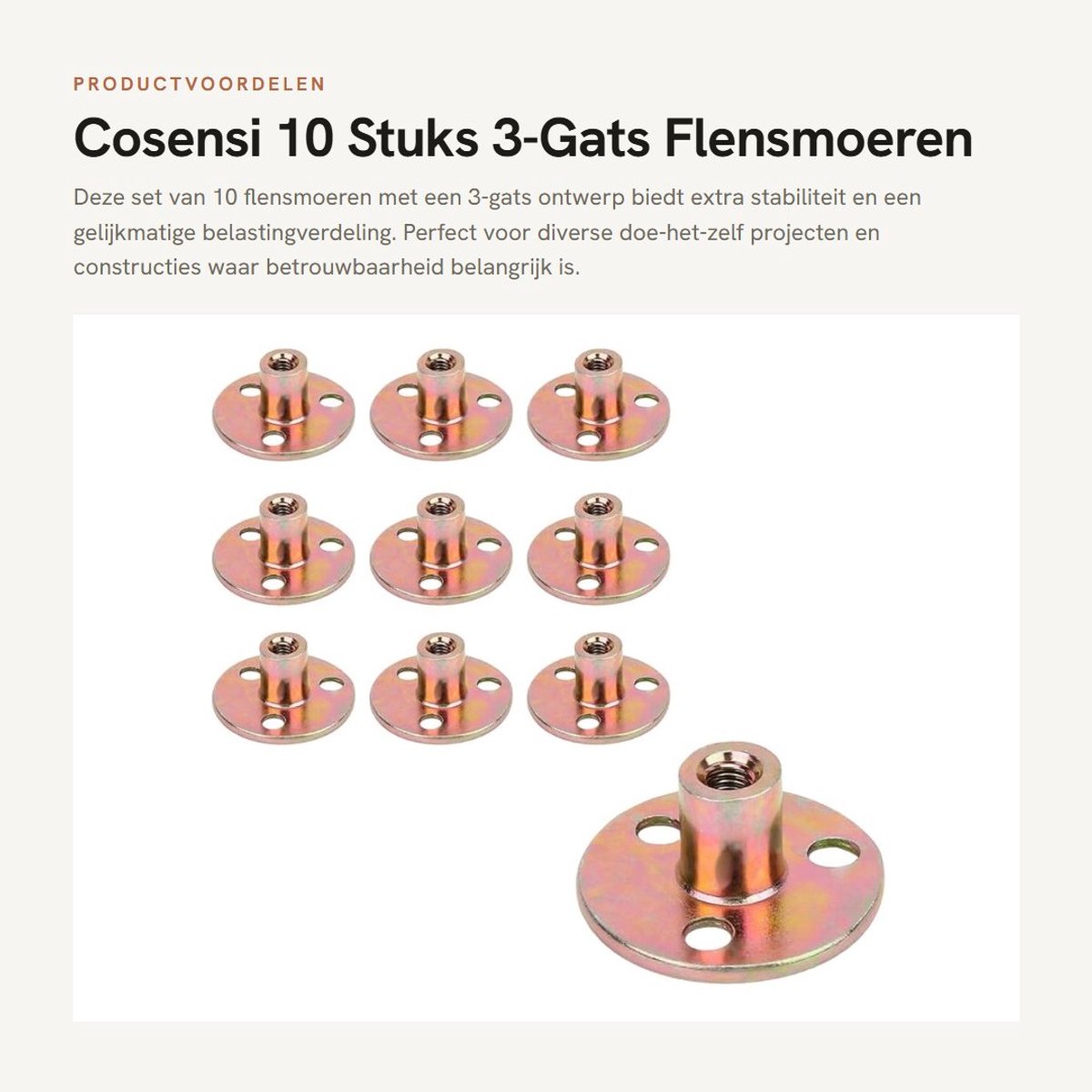Inovra - 10 Stuks 3-Gats Flensmoeren voor Versterkte Grip