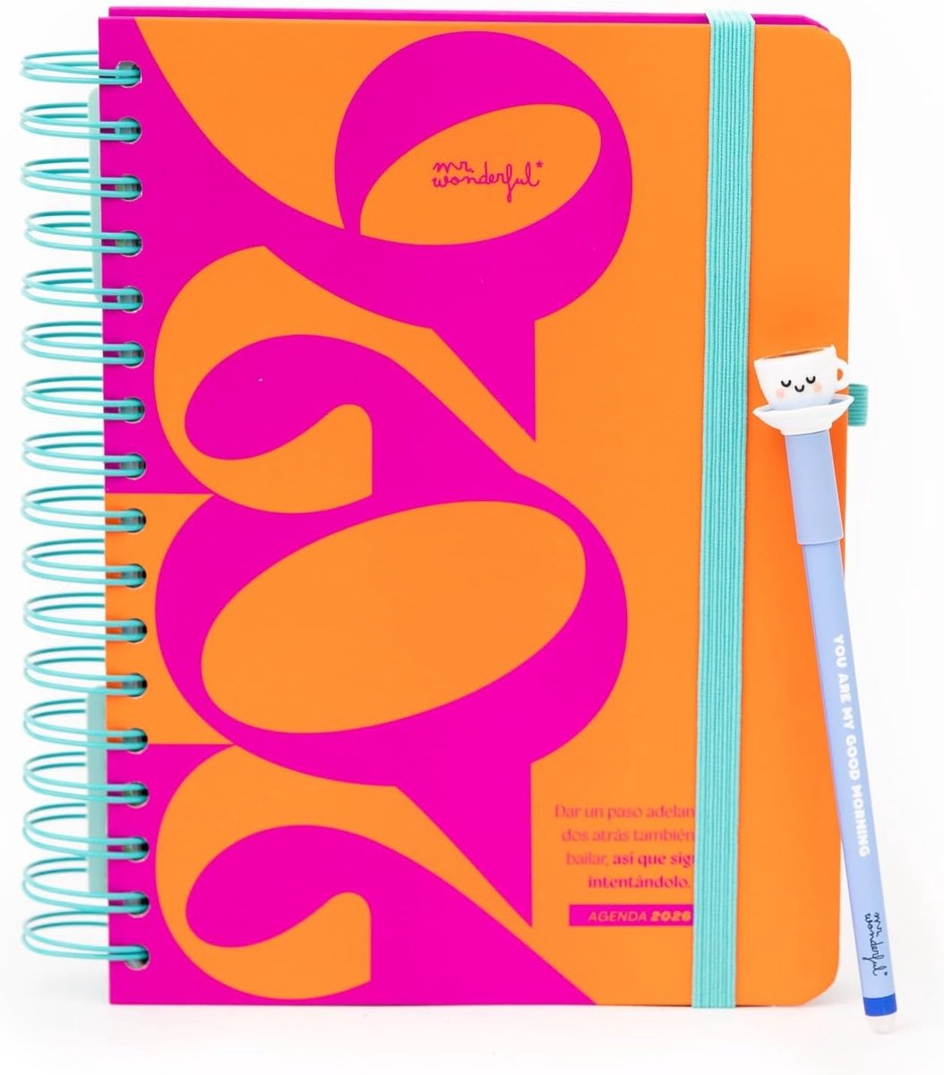 Thijox - Mr. Wonderful Wonder Jaarplanner 2026 - Organisatie Planner met Uitwisbare Bobo-Pen - Elegante Kantoorplanner - Overzichtelijke Indeling - Pe