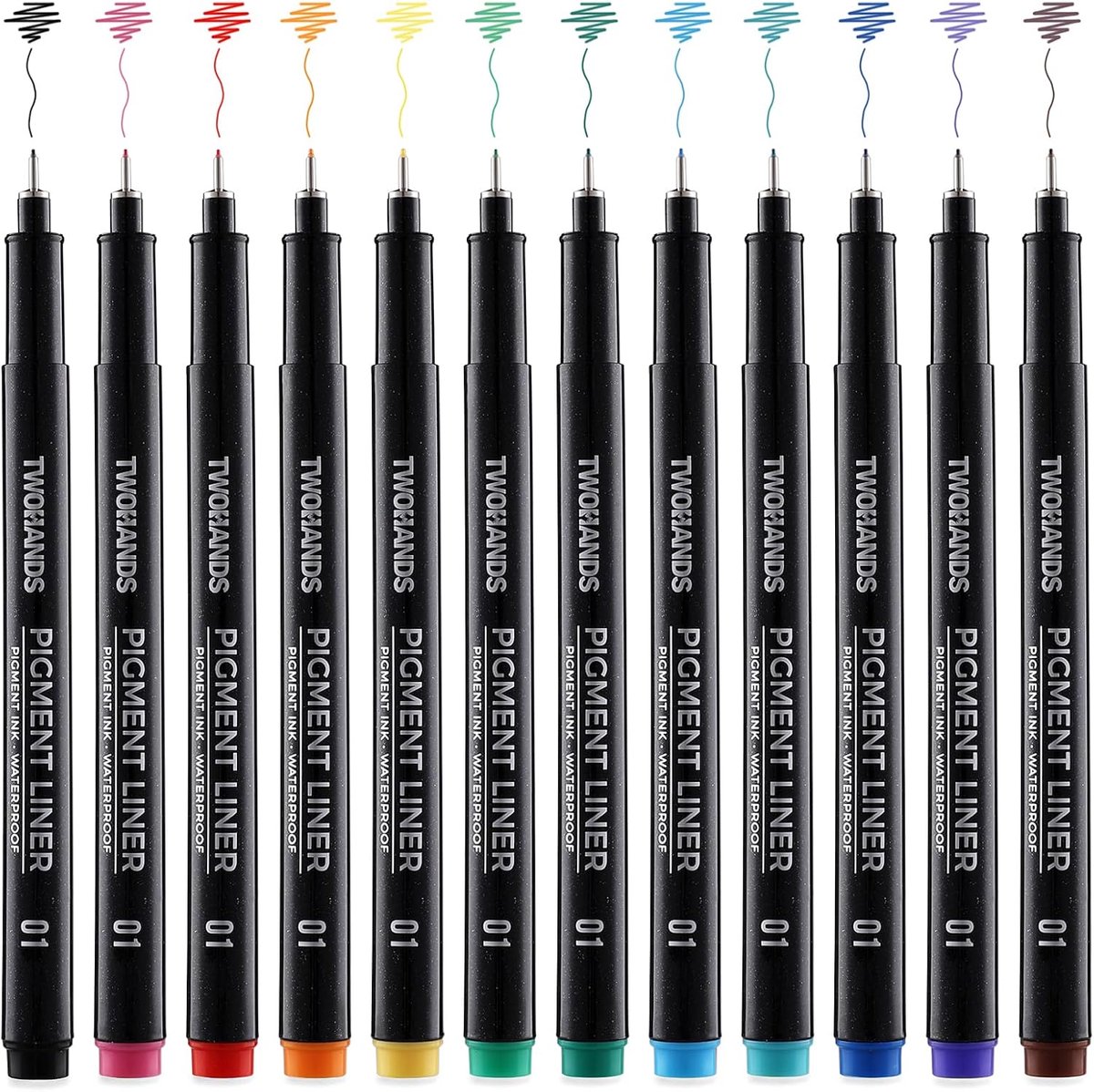 Thijox - Micro Pens Set 12 Kleuren - 0,25 mm Extra Fijne Punt Fineliners - Waterbestendige Pigmentpennen voor Kunst, Aquarel, Schetsen, Anime, Illustr
