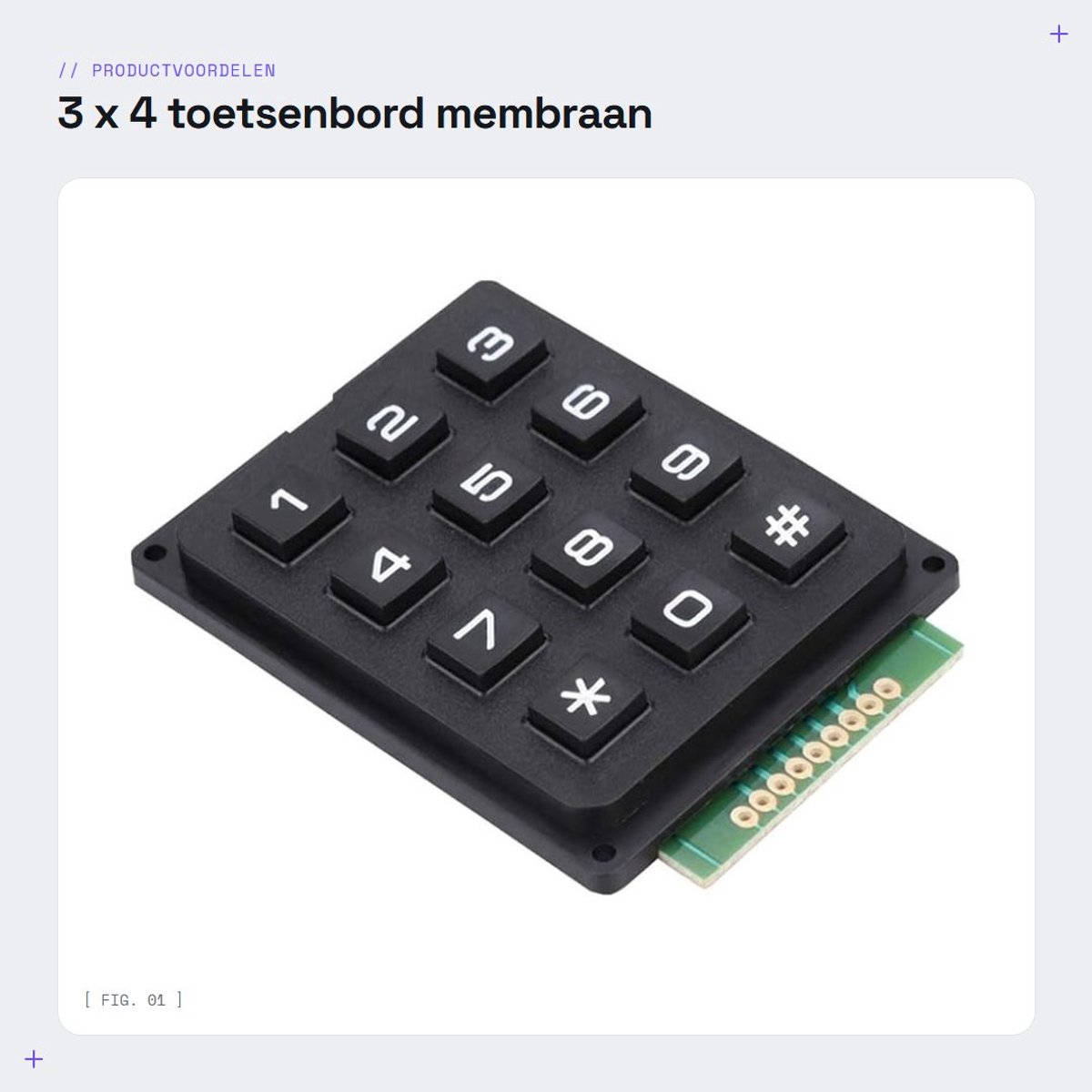 Inovra - 3 x 4 toetsenbord - membraan toetsenbord module - 12 toetsen drukknoppen - compact formaat - hoogwaardige technologie - gebruiksvriendelijk