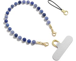 Thijox - SURPHY Telefoonhanger Natuursteen - Korte Telefoonketting van Natuurkristal - Universele Telefoonhoes met Patch voor Tashanger - Stijlvol en