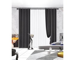 SB Line Kant en klaar Gordijn - Verduisterend - Met ringen - 300x260 cm - Taupe bruin