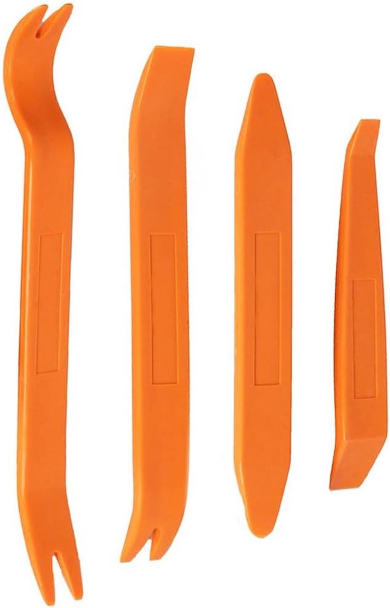Thijox - 4pcs Auto Trim Removal Tool Set - Sterke Heavy Duty Binnendeur Audio Radio Panel Dashboard Verwijder Kit - Oranje - Perfect voor Auto Reparat