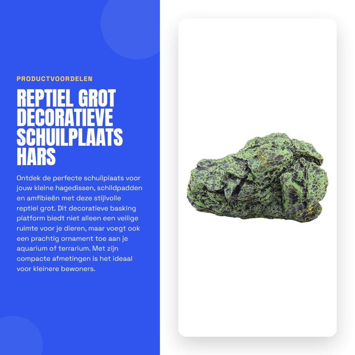 Dailygoods- Reptiel Grot Decoratieve Schuilplaats - Hars Basking Platform - Aquarium/Terrarium Ornament - Klein/Medium/Groot Formaat - Realistische Rockachtige Look - Bevorder Privacy en Veiligheid - Aquariumdecoratie