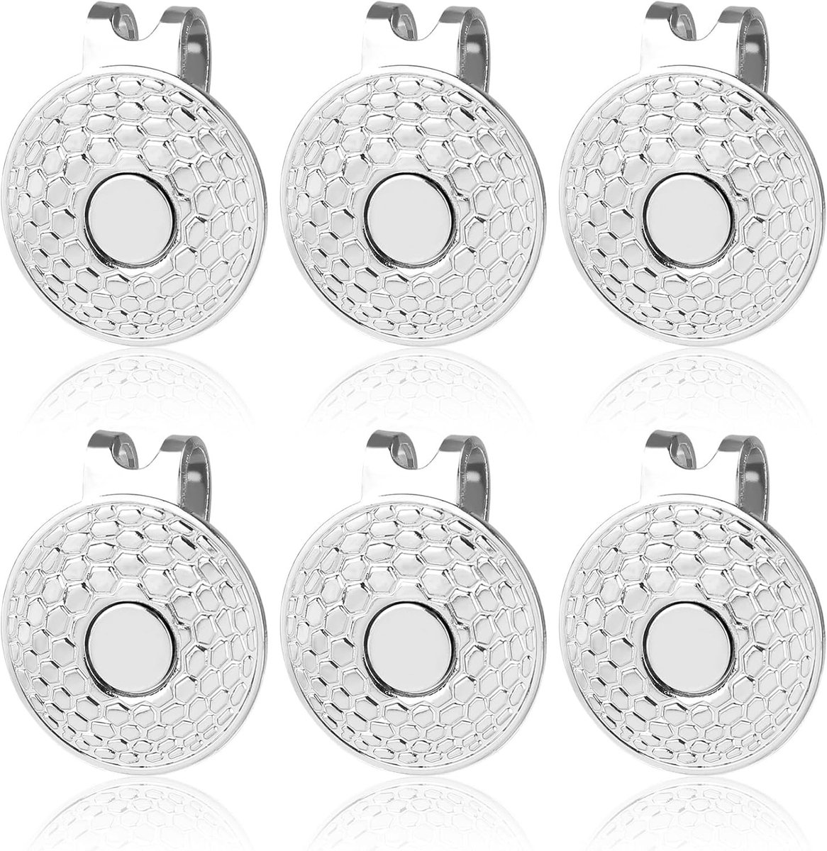 Golf Ball Marker Clips - 6 Stuks Magnetische Markerhouders voor Hoeden, Broeken en Handschoenen - Ideaal voor Golfaccessoires en Sportuitrusting