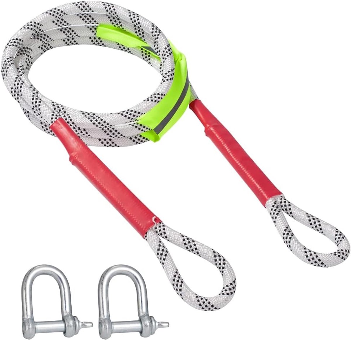 SnelShoppen - Car Tow Rope met Beugel - Nood-touwriem - 3m Offroad Transporter - Kinetisch Polyester - Duurzaam en Veilig voor Auto, Truck, RV
