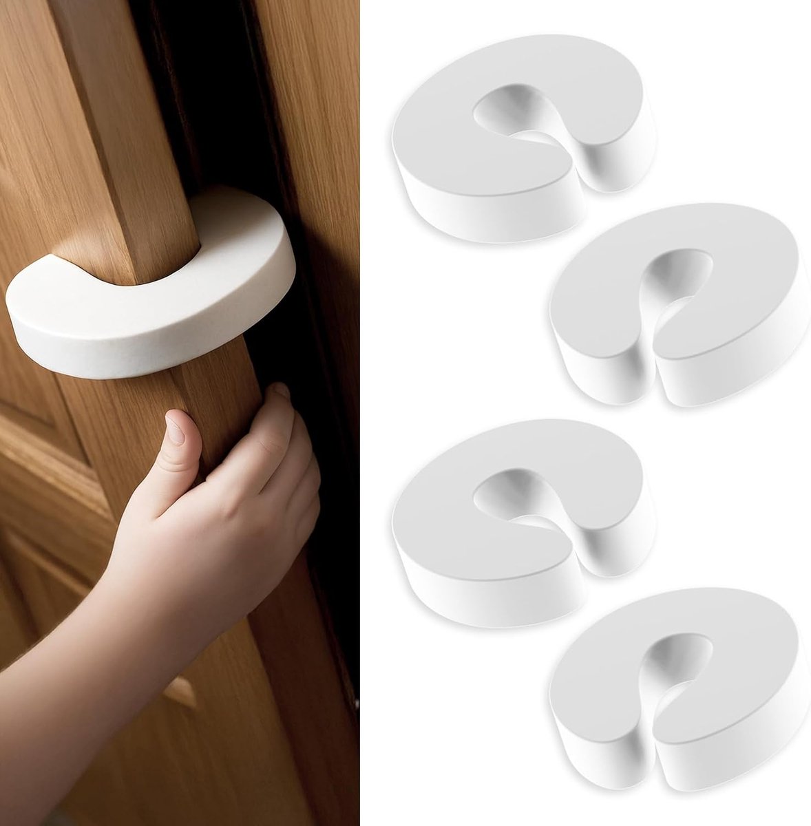 Thijox - 4 stuks Deur-vingerklembeschermers, Schuimrubberen Deurstopper voor Bovenkant van de Deur, Babyveilige Deurstopper, Deurhouder om Letsel te V