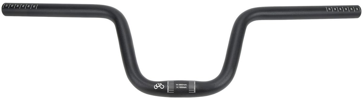 Dailygoods- Fietsstuur Verstelbaar - Aluminiumlegering - Integraal Gevormd - 25,4 mm Diameter - Verhoogde Stuurhoogte - Comfortabel Rijgevoel - Fiets Stuur