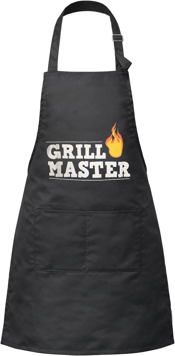 Thijox - Grappig BBQ Schort Heren - Katoenen Grillschort 80 x 60 cm - Zwart Keukenschort voor Grillen, Koken en Tuin - Perfect Cadeau voor Mannen